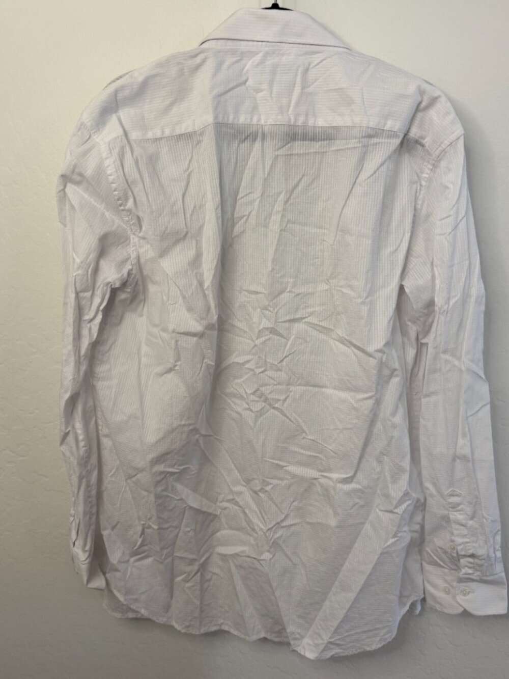 Sahara Slim Fit White Tonal Stripe Long Sleeve Button Down Shirt | Size XXL - Picture 3 of 3